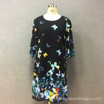 Women's polyester butterfly digital printed dress